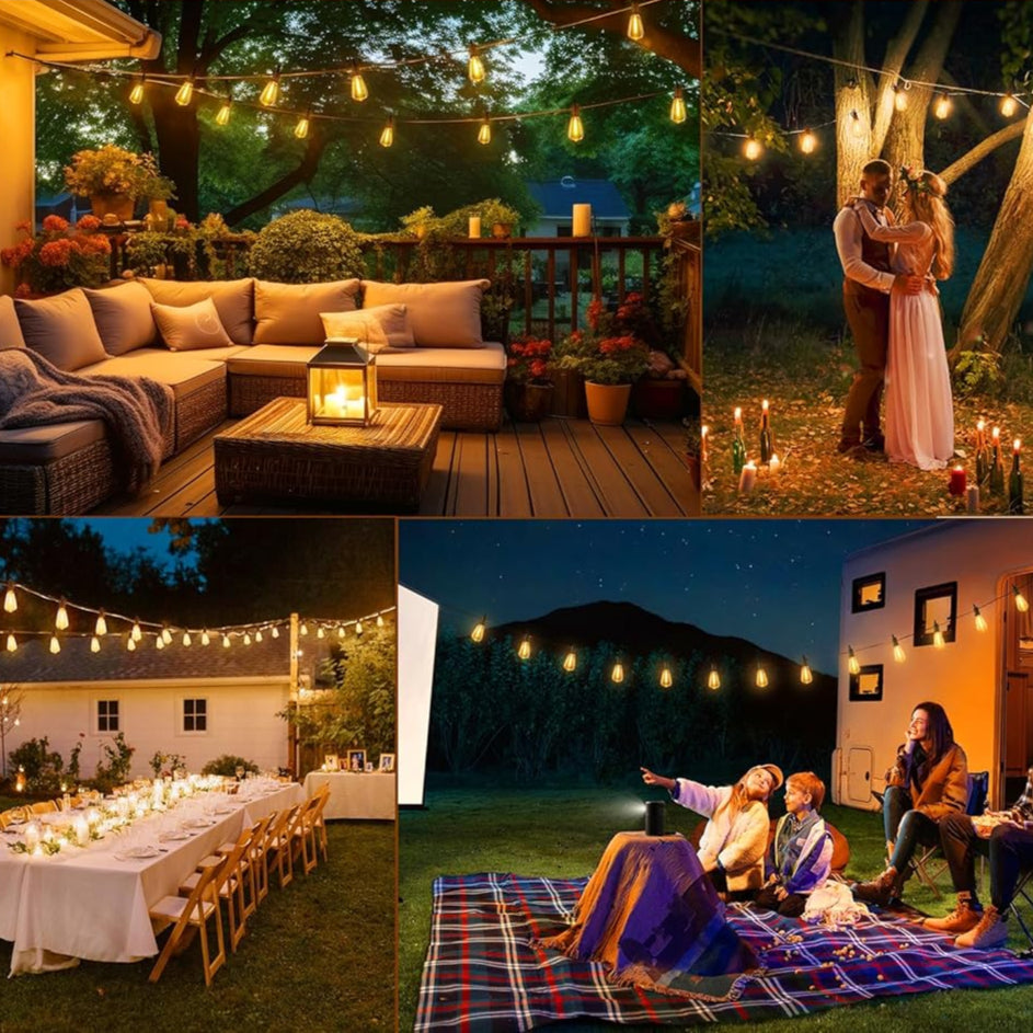 LED Outdoor String Lights 50FT Patio Lights