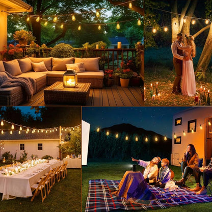 LED Outdoor String Lights 50FT Patio Lights