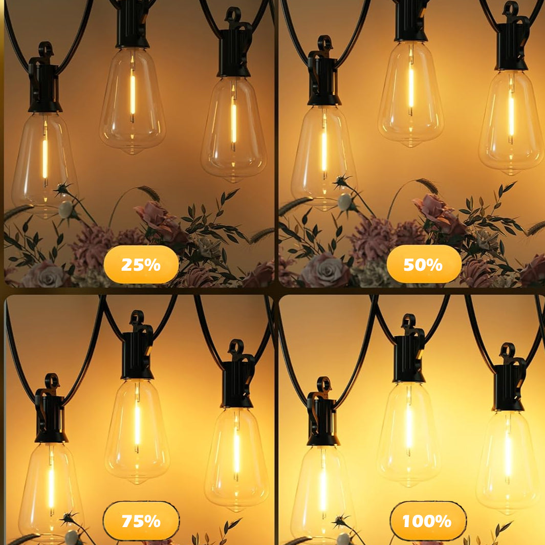 LED Outdoor String Lights 50FT Patio Lights