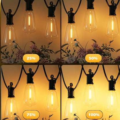 LED Outdoor String Lights 50FT Patio Lights