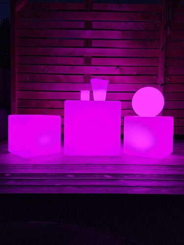 LED Glowing Cube Box Stool w/Infrared Remote Control Glow Cube Large (60 cm)