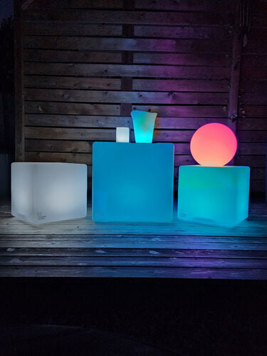 LED Glowing Cube Box Stool w/Infrared Remote Control Glow Cube Large (60 cm)